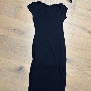 See You Monday Black Midi Dress